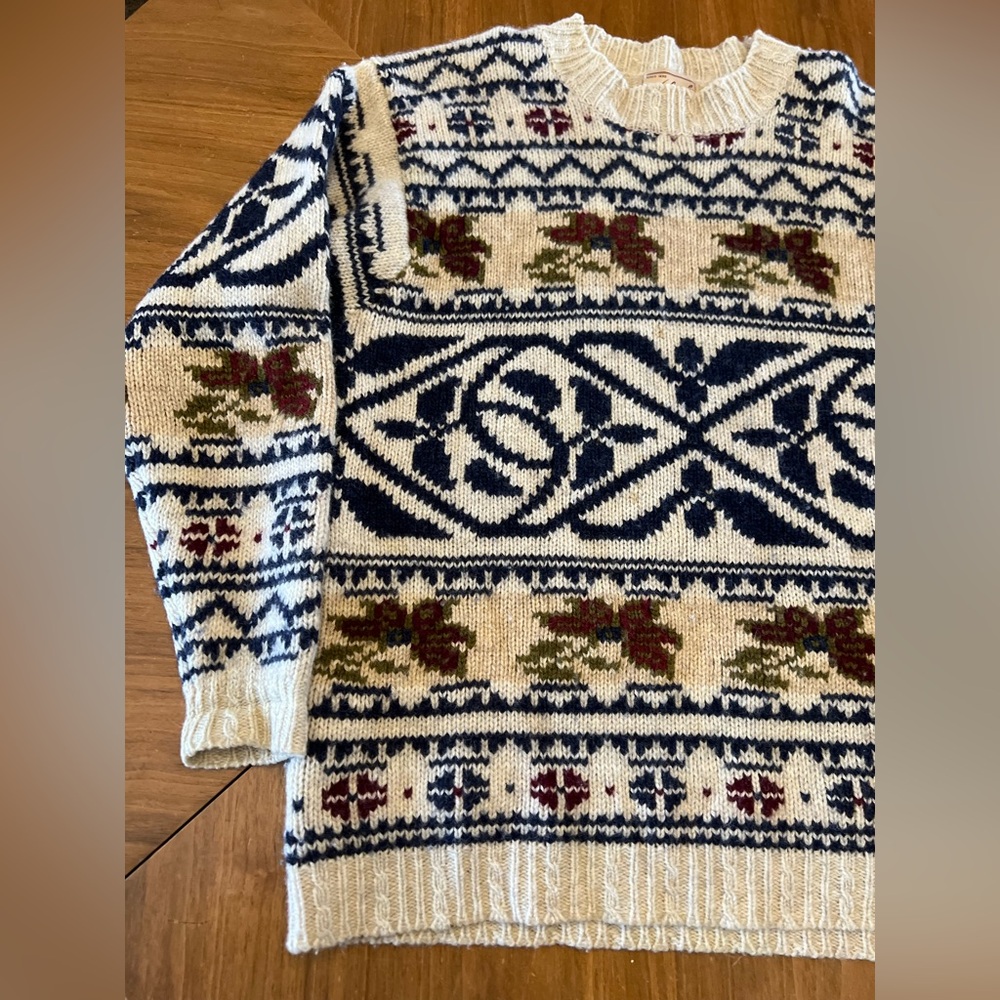 Vintage Woolrich Ski Sweater Thick Knit Nordic Wool - Picture 2 of 8